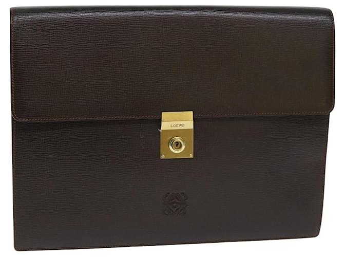 LOEWE Anagram Aktentasche aus braunem Leder Auth 81819  ref.1498271