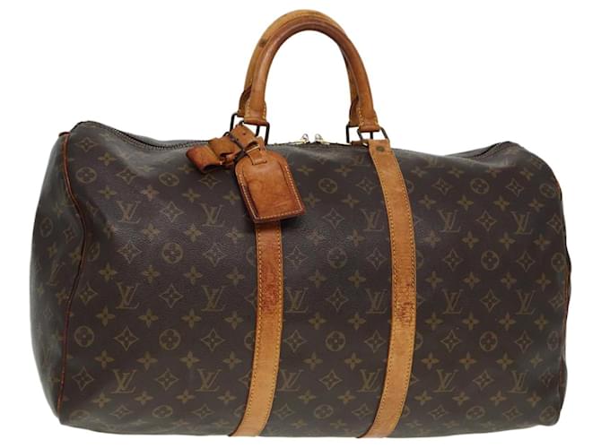 LOUIS VUITTON Monogram Keepall 50 Boston Bag M41426 LV Auth 80405 