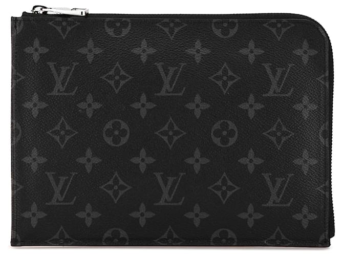 Black Louis Vuitton Monogram Eclipse Pochette Jour PM Clutch Bag Cloth  ref.1498397