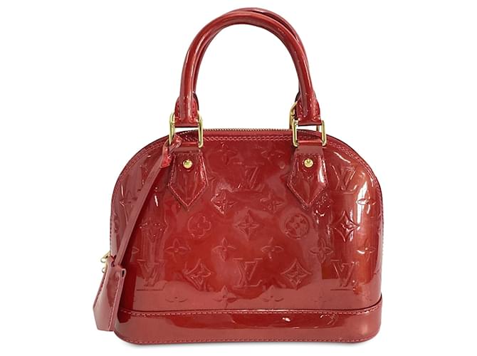 Sac à main Alma BB en vernis monogramme Louis Vuitton rouge Cuir  ref.1498481