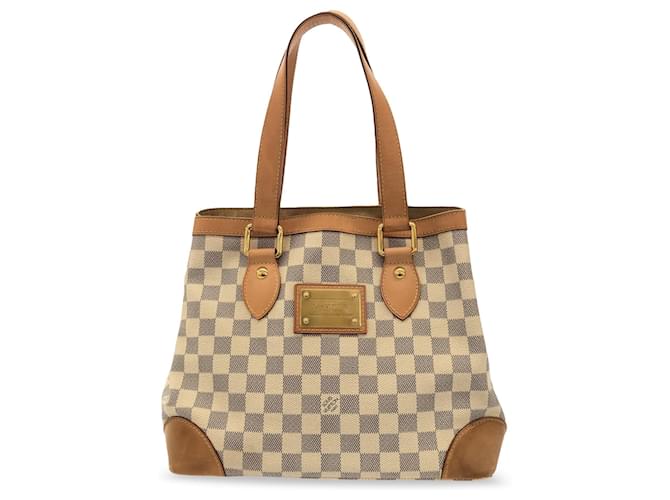 Bolsa tote Hampstead PM Damier Azur da Louis Vuitton em bege Lona  ref.1498483