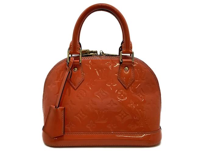 Orange Louis Vuitton Monogram Vernis Alma BB Satchel Leather  ref.1498490