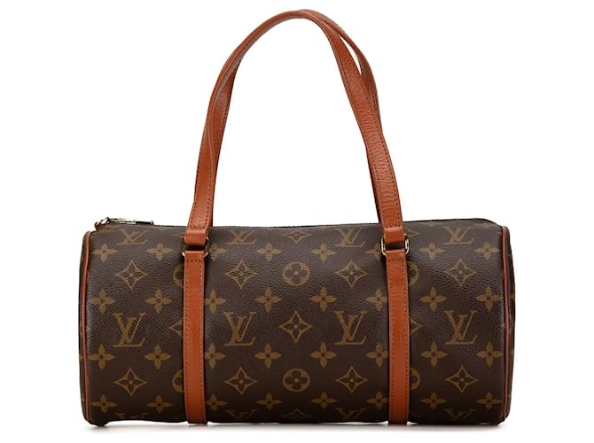 Braune Louis Vuitton Monogram Papillon 30 Handtasche Leder  ref.1498500