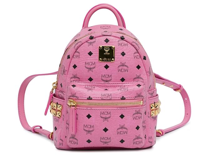 Mochila Mini Visetos Stark Bebe Boo MCM rosa Couro  ref.1498503