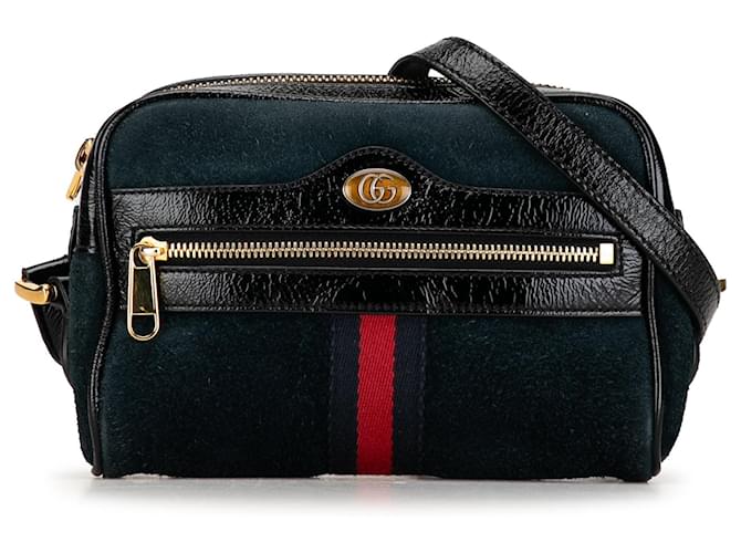 Mini sac à bandoulière Ophidia en suède bleu de Gucci Cuir  ref.1498520