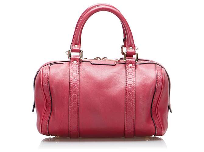 Bolsa Boston Microguccissima vermelha da Gucci Vermelho Couro  ref.1498643