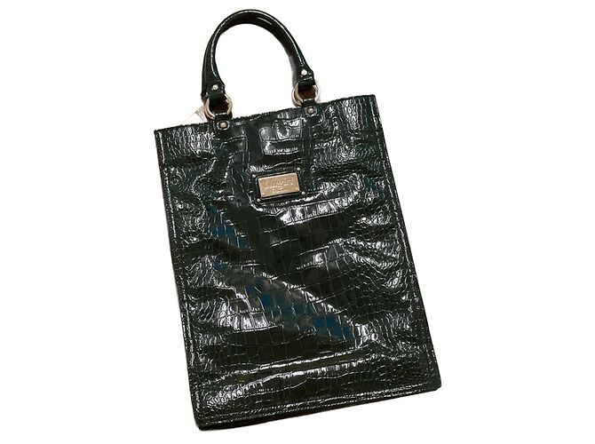 Bolsa shopper Blumarine verde de pele