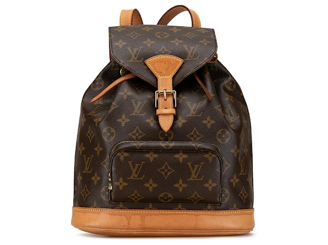 Mochila Montsouris MM Monograma Louis Vuitton marrón Castaño Cuero  ref.1498724