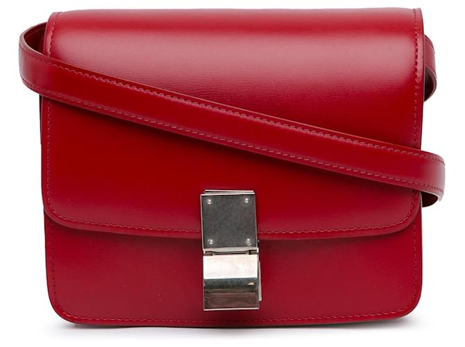 Céline Bolsa transversal Celine Small Classic Box vermelha Vermelho Couro  ref.1498754