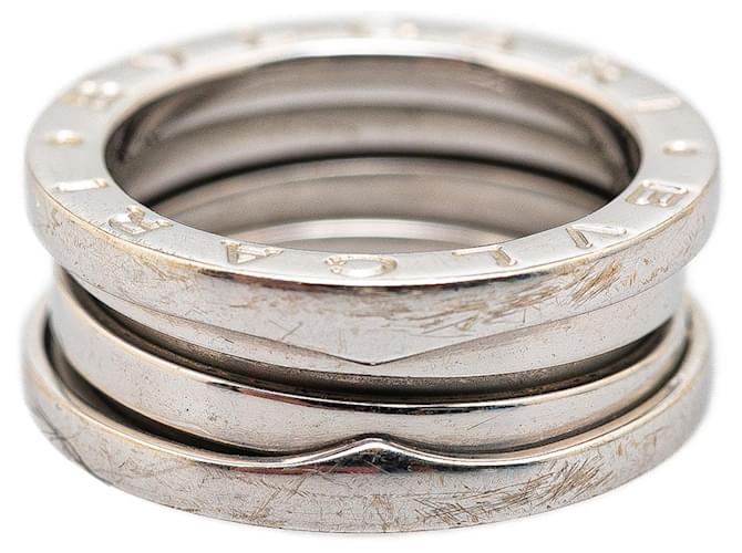 Bulgari Silver Bvlgari 18K White Gold B.Zero1 Two Band Ring Silvery Metal  ref.1498763