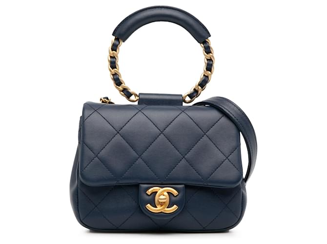 Blue Chanel Small In The Loop Flap Tasche