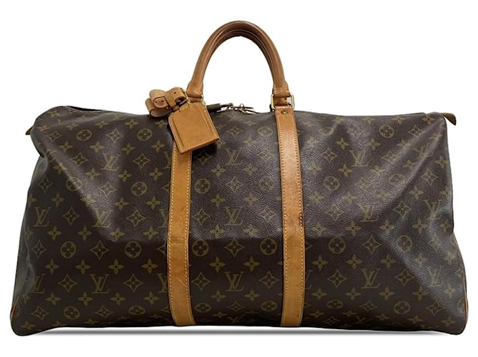 Sac de voyage Keepall 55 Monogram Louis Vuitton marron Cuir  ref.1498827