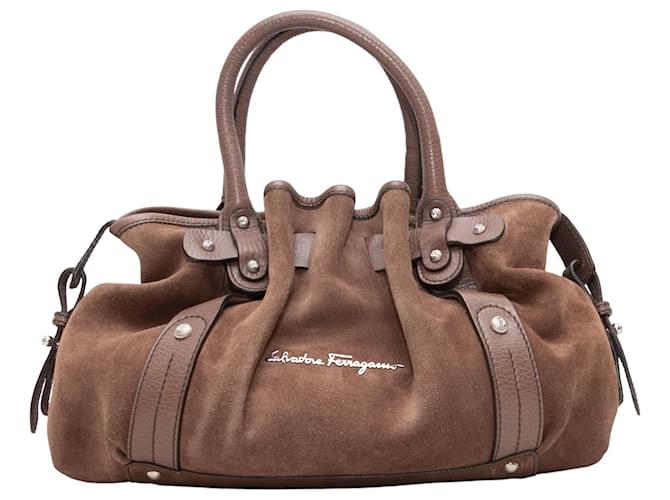 Braune Wildleder-Handtasche von Salvatore Ferragamo Schweden  ref.1499003