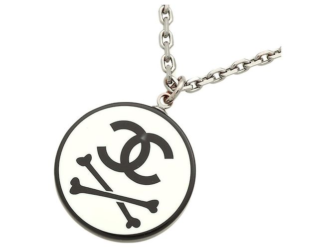 Chanel Logo Necklace 45cm Silvery