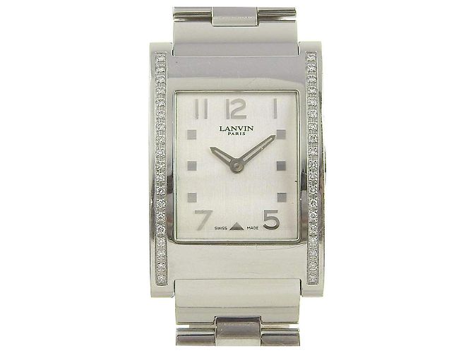 Autre Marque Reloj de cuarzo para mujer LANVIN, bisel de diamantes FL1421S Plata