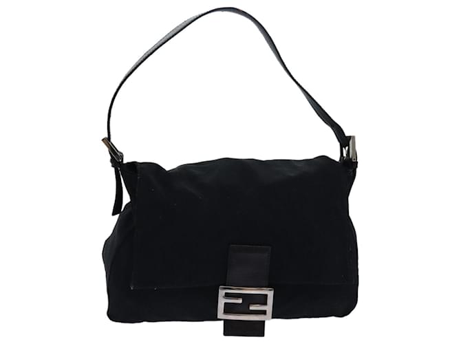 Bolsa de ombro FENDI Mamma Baguette em nylon preto Auth bs15662  ref.1501996