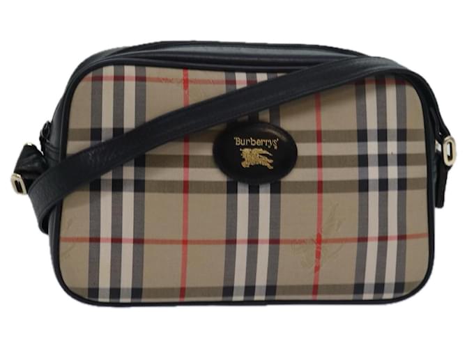 Autre Marque Burberrys Nova Check Schultertasche aus Canvas Beige Auth 81878 Leinwand  ref.1502073