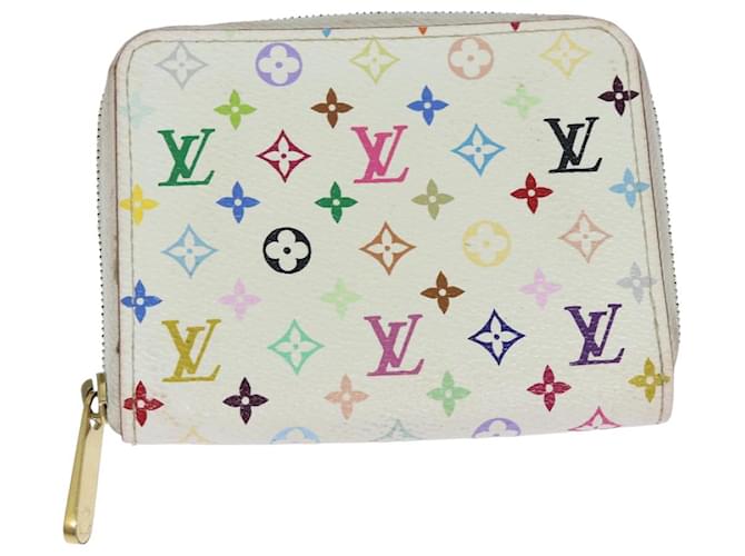 LOUIS VUITTON Monogram Multicolore Zippy Porte-Monnaie Blanc M93741 LV Auth 80435  ref.1502090