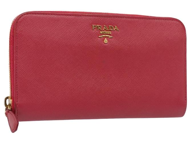 Saffiano PRADA Long Wallet Safiano leather Pink Auth 80203  ref.1502138