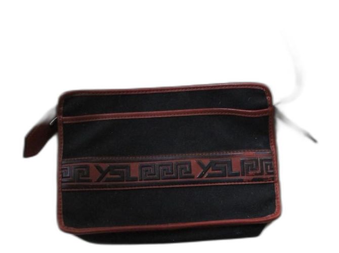 Yves Saint Laurent Black Canvas Clutch 