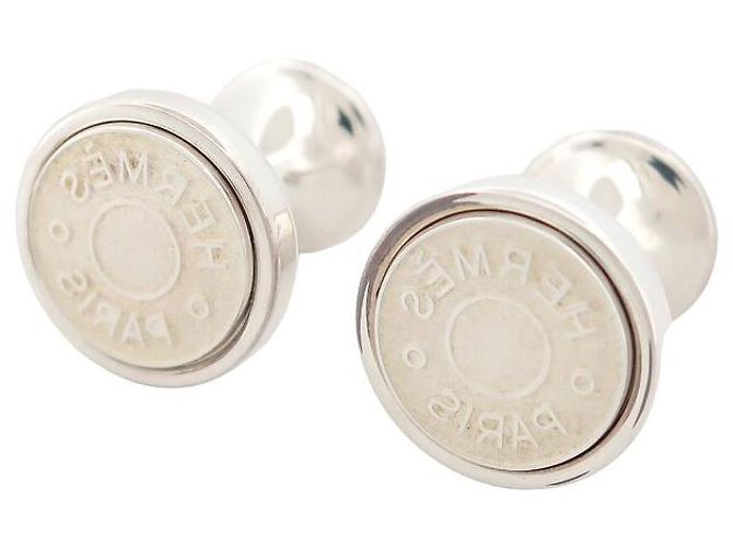 Hermès HERMES H106531B SEAL CUFFLINKS IN 925 SILVER Silvery