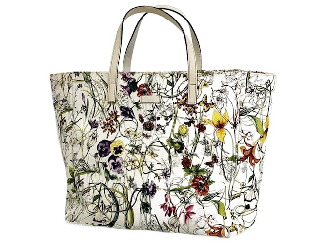 Gucci Tote Bag Flora White Multiple colors Cloth  ref.1502601