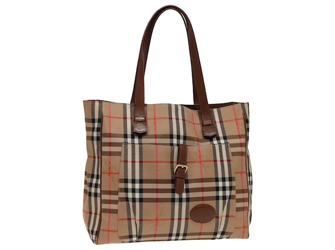 Autre Marque Burberrys Nova Check Tote Bag Canvas Beige Auth ep4723 Cloth  ref.1502793