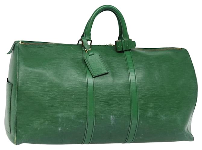 LOUIS VUITTON Epi Keepall 55 Boston Bag Green M42954 LV Auth 80678 Leather  ref.1502901