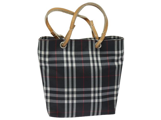 BURBERRY Nova Check Handtasche aus schwarzem Nylon Auth bs15673