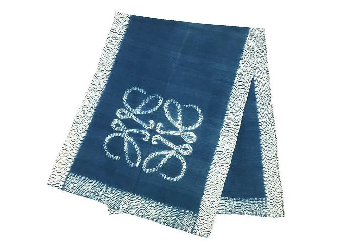 Loewe Baumwollschal in Indigo Blau