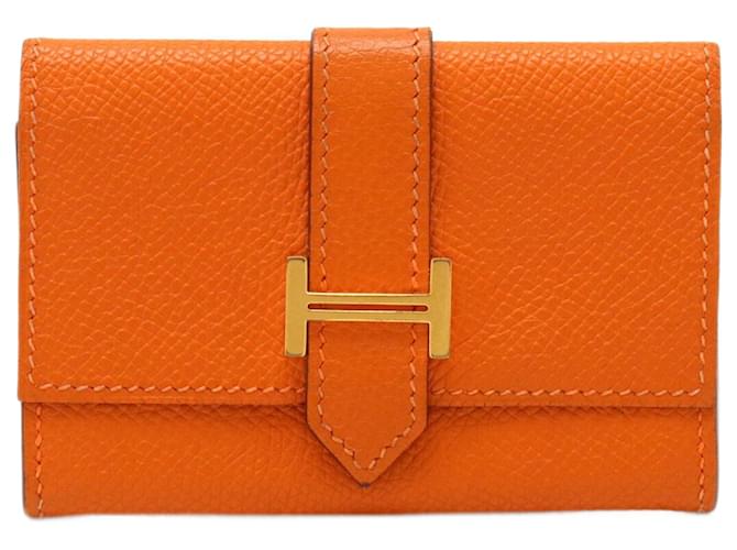 Hermès Hermes Bearn Card Case in Orange Epsom Leather  ref.1503182