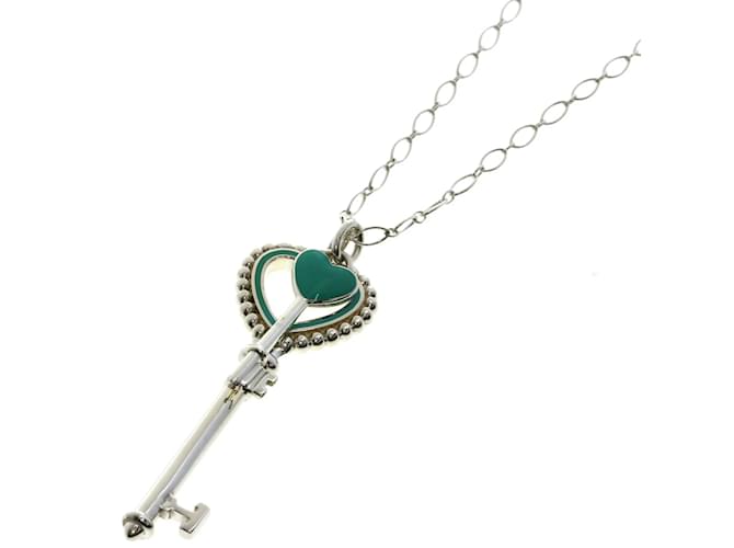 Tiffany & Co Collana in smalto a forma di chiave a cuore Tiffany Argento  ref.1503248