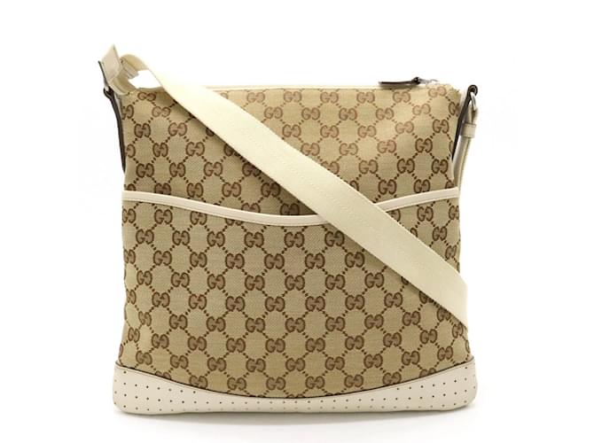 Sac à épaule Gucci GG Canvas Cuir Toile Beige Écru Kaki  ref.1503286