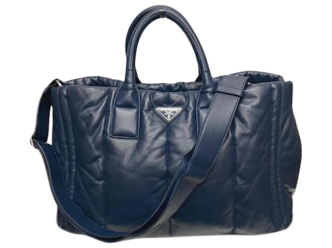 Prada Nappa Bomber BN2647 2way Handbag Navy blue Leather  ref.1503345