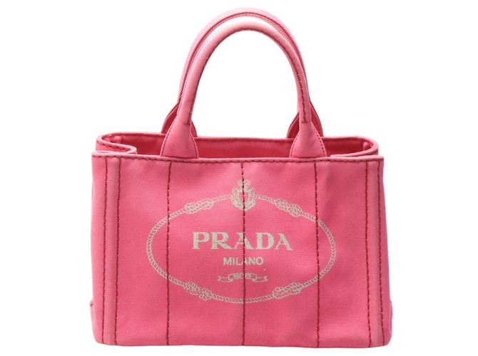 Bolsa tote de lona de algodão rosa Canapa da Prada