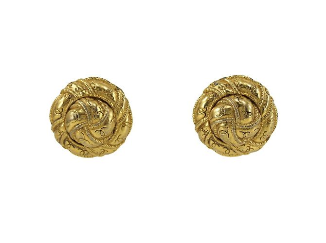 Orecchini a clip placcati oro Chanel