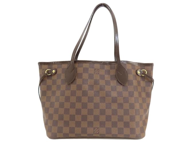 Neverfull Louis Vuitton Damier Ebene Tote Bag Brown Cloth  ref.1503506