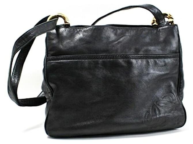 Sac à épaule Anagram Loewe Cuir Noir  ref.1503588