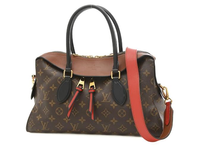 Louis Vuitton Monogram Tuileries M41456 Handbag Brown Red Leather Patent leather  ref.1503747