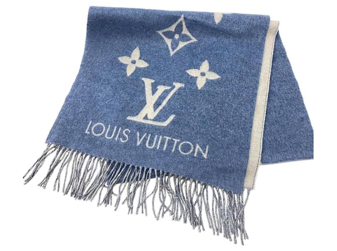 Louis Vuitton Reykjavik Scarf Brown Blue Cashmere  ref.1503770