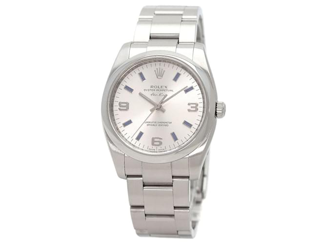 Rolex Airking Silver 369 Blue Bar Watch  ref.1503815