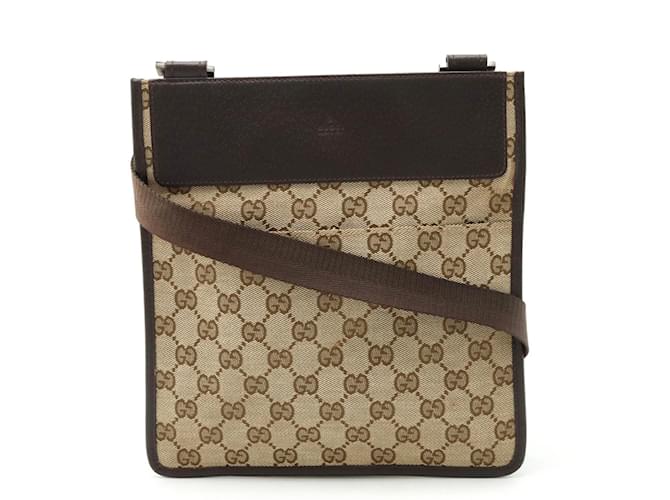 Bolso de Hombro Gucci GG Canvas Beige Caqui Marrón oscuro Cuero Lienzo  ref.1503947