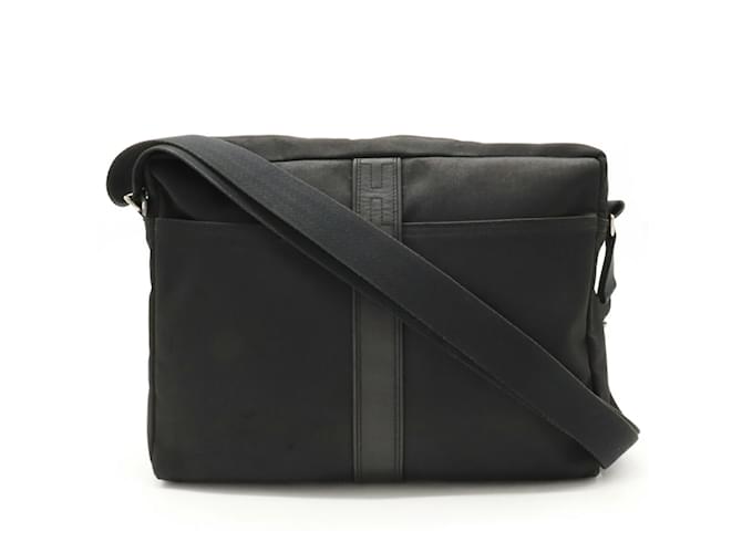 Borsa a Spalla Basas MM Acapulco di Hermès Nero Pelle Panno  ref.1503996