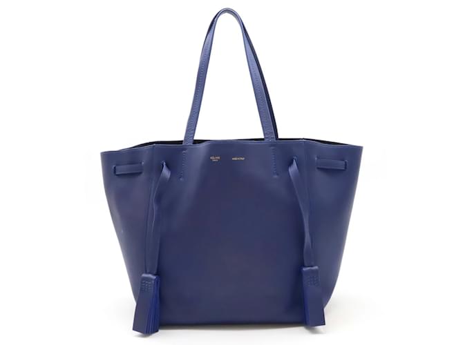 Céline Sac cabas Phantom Small de Celine Cuir Bleu  ref.1504113