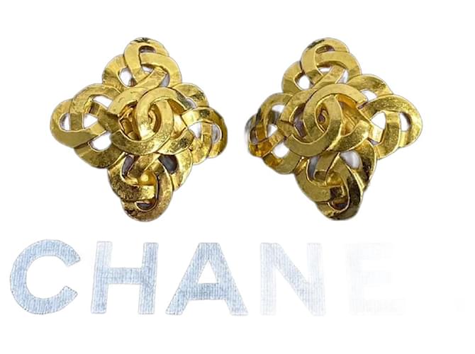 Boucles d'oreilles clip en diamant Coco Mark 97P de Chanel Plaqué or Doré  ref.1504193