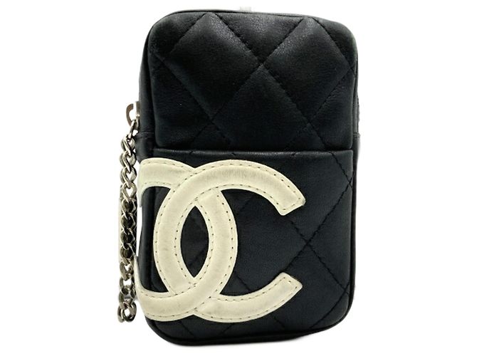 Cambon Chanel Cigarette Case in Black Leather