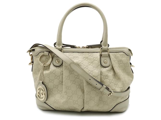 Sac à main Gucci Guccissima Sukey Cuir Écru  ref.1504338