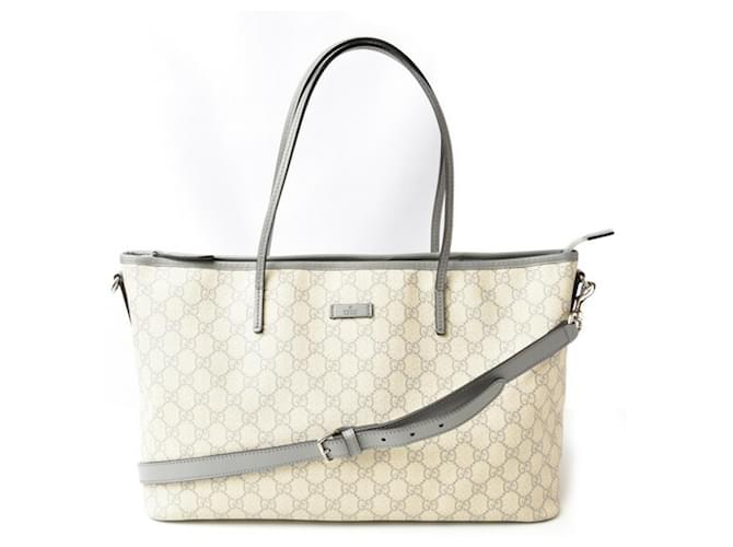 Borsa tote in tela GG Supreme di Gucci Marrone Beige Plastica  ref.1504399