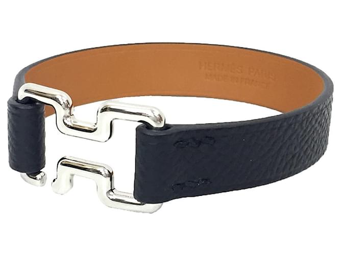 Hermès Hermes Epsom Leather Charm Bracelet Black  ref.1504449