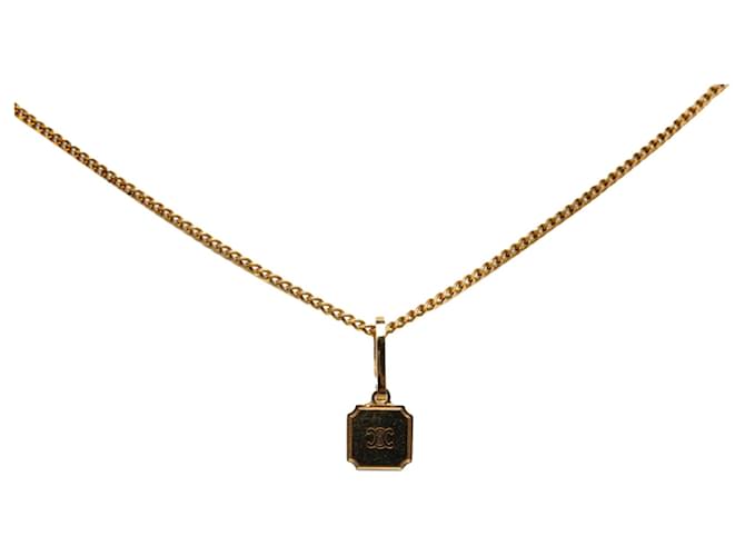 Céline Celine Triomphe Plate Necklace Golden Metal  ref.1504530